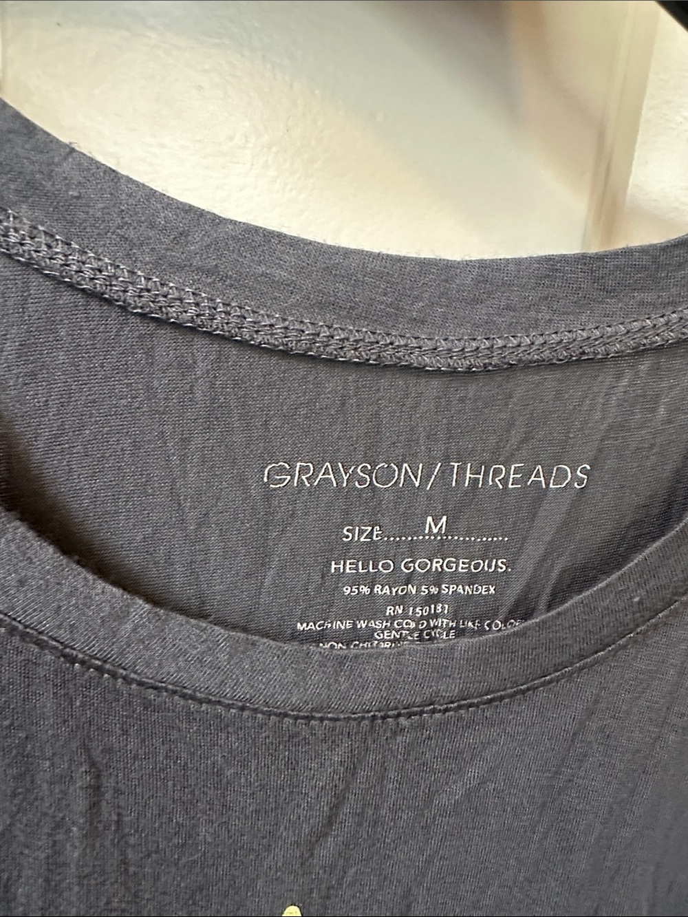 Grayson Threads Charcoal Tank with White Star and Yellow Trim - Picture 2 of 2